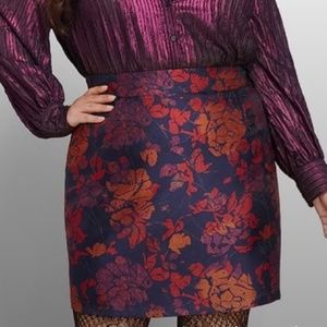 Modcloth Brocade mini skirt plus size 26W red and blue